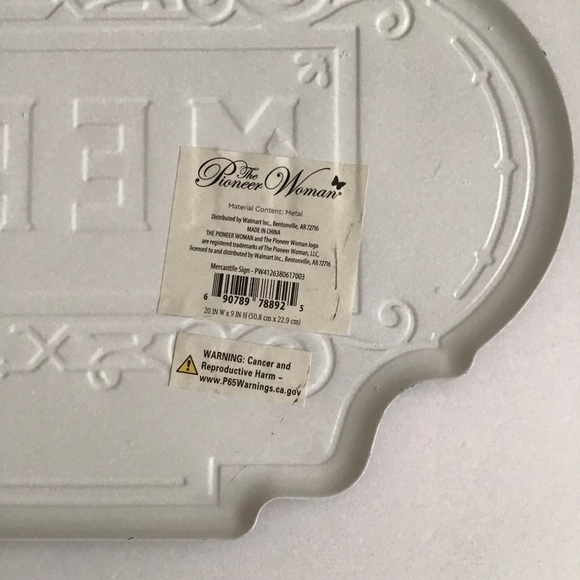 The Pioneer Woman Mercantile Sign Ree Drummond 20” Embossed Tin Farmhouse Booth - Picture 5 of 11